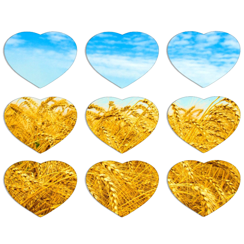 Магнитные фотопазлы Сердце 50 на 50 набор 9 штук 