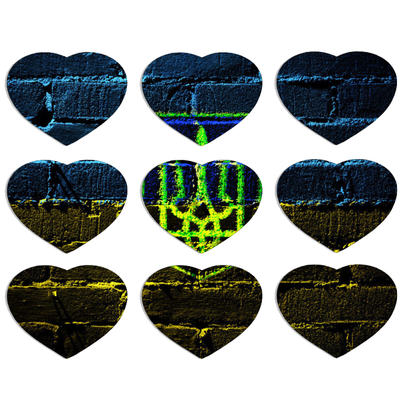 Магнитные фотопазлы Сердце 50 на 50 набор 9 штук Trident