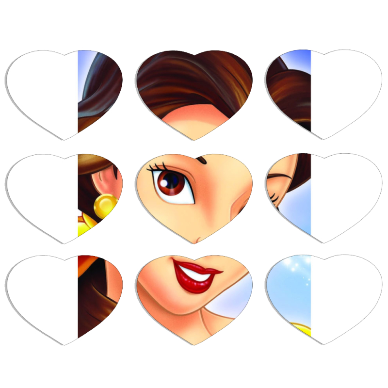 Магнитные фотопазлы Сердце 50 на 50 набор 9 штук 