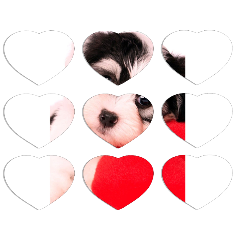 Магнитные фотопазлы Сердце 50 на 50 набор 9 штук 