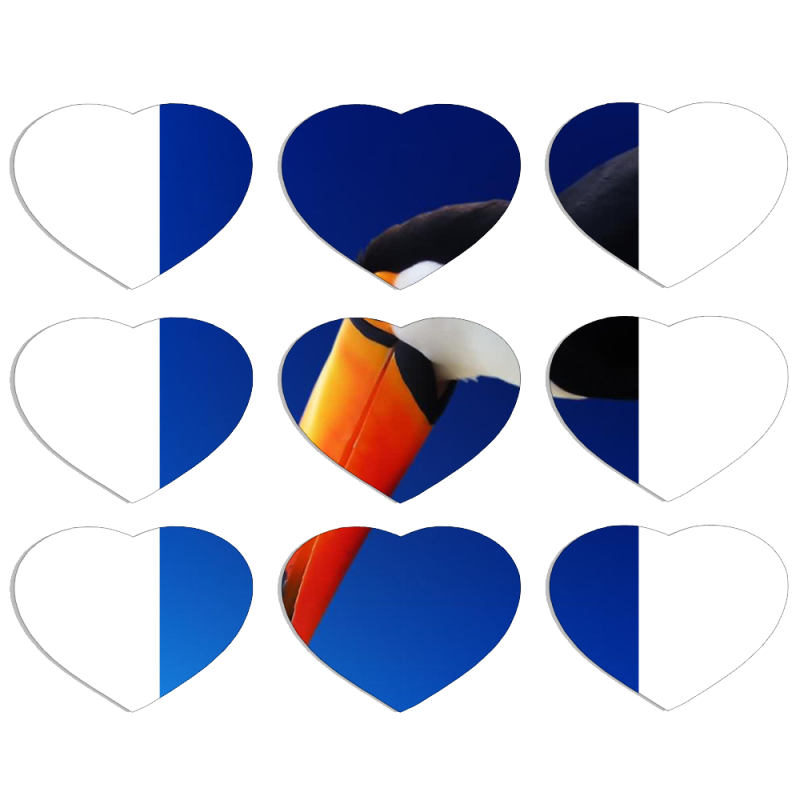 Магнитные фотопазлы Сердце 50 на 50 набор 9 штук 