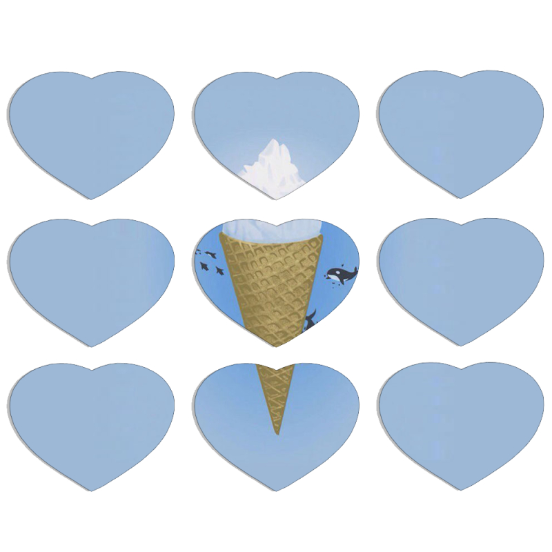 Магнитные фотопазлы Сердце 50 на 50 набор 9 штук 