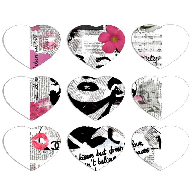 Магнитные фотопазлы Сердце 50 на 50 набор 9 штук 