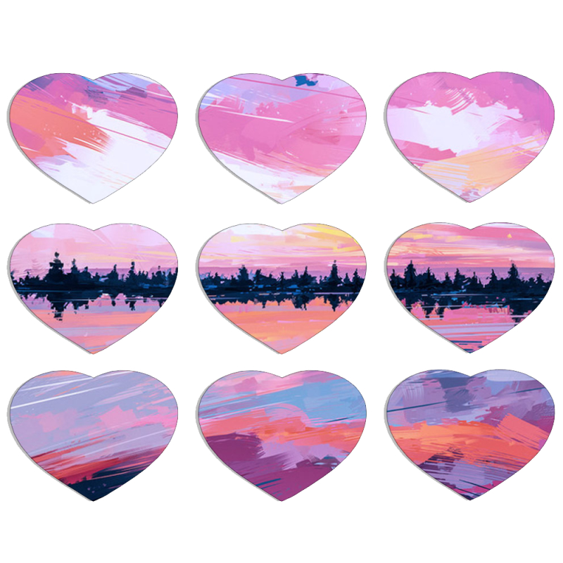 Магнитные фотопазлы Сердце 50 на 50 набор 9 штук Sky Mirror