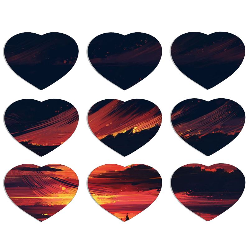 Магнитные фотопазлы Сердце 50 на 50 набор 9 штук Sundown