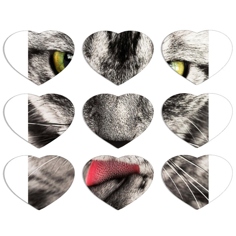 Магнитные фотопазлы Сердце 50 на 50 набор 9 штук 