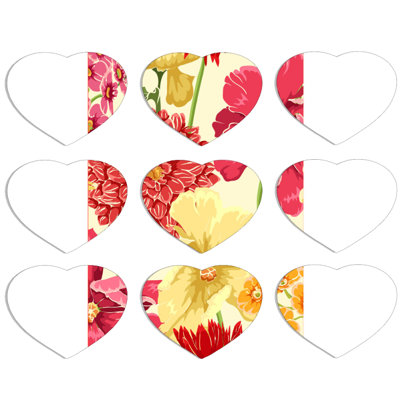 Магнитные фотопазлы Сердце 50 на 50 набор 9 штук Flower Bed