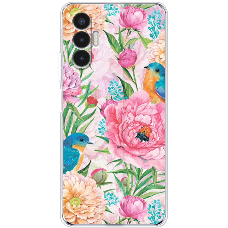 Чехол BoxFace Tecno POVA 3 Birds in Flowers