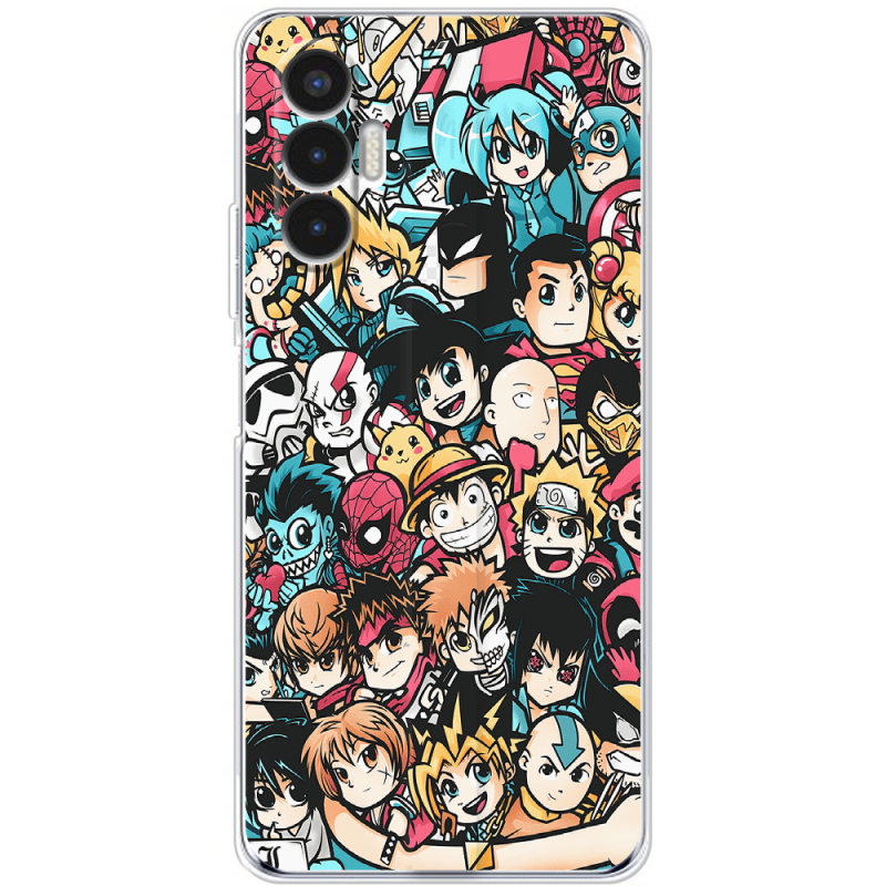 Чехол BoxFace Tecno POVA 3 Anime Stickers