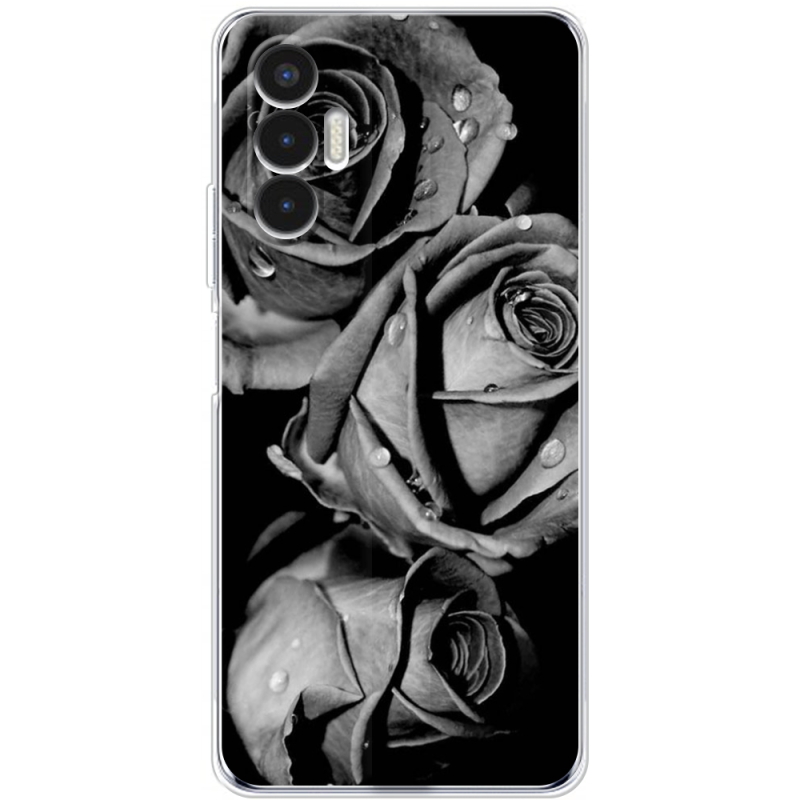 Чехол BoxFace Tecno POVA 3 Black and White Roses