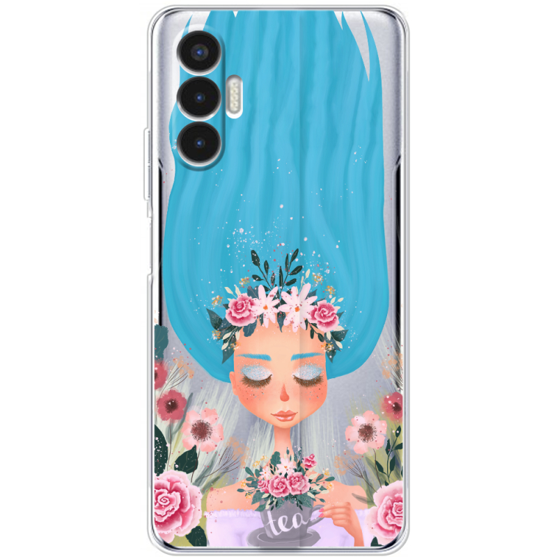 Прозрачный чехол BoxFace Tecno POVA 3 Blue Hair