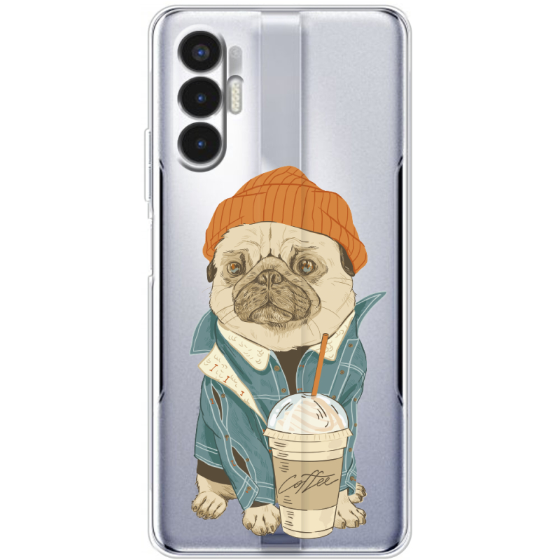 Прозрачный чехол BoxFace Tecno POVA 3 Dog Coffeeman