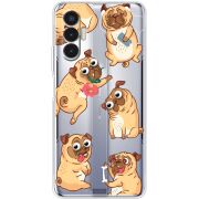 Прозрачный чехол BoxFace Tecno POVA 3 с 3D-глазками Pug