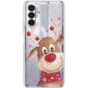 Прозрачный чехол BoxFace Tecno POVA 3 Winter Deer