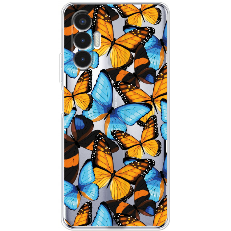 Прозрачный чехол BoxFace Tecno POVA 3 Butterfly Morpho