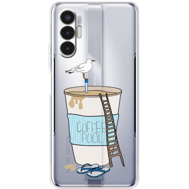 Прозрачный чехол BoxFace Tecno POVA 3 Segull in Cofee Pool