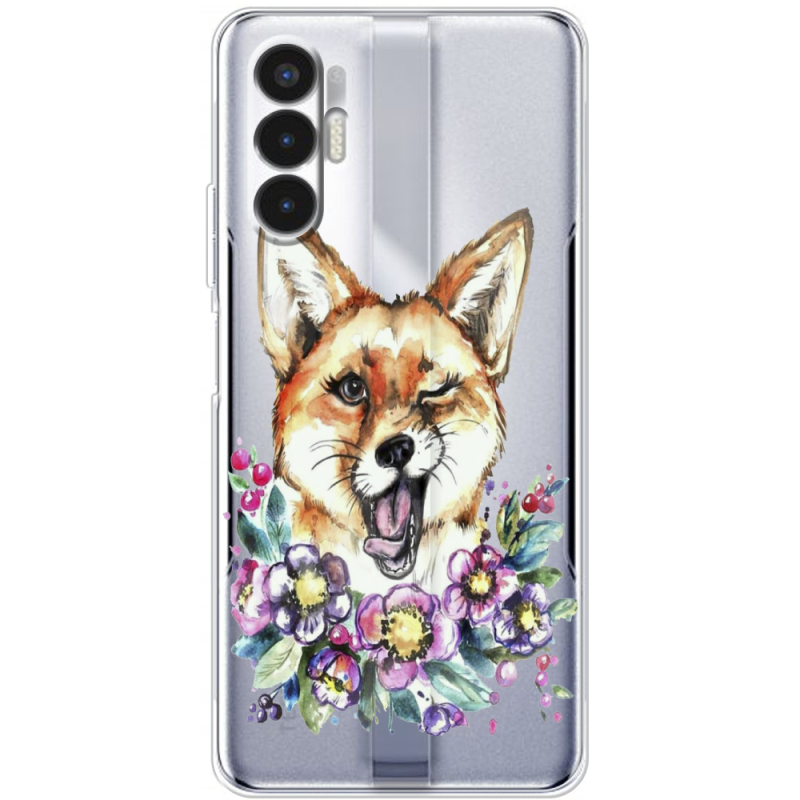 Прозрачный чехол BoxFace Tecno POVA 3 Winking Fox