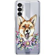 Прозрачный чехол BoxFace Tecno POVA 3 Winking Fox