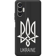 Черный чехол BoxFace Tecno POVA 3 Тризуб монограмма ukraine