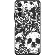 Черный чехол BoxFace Tecno POVA 3 Skull and Roses