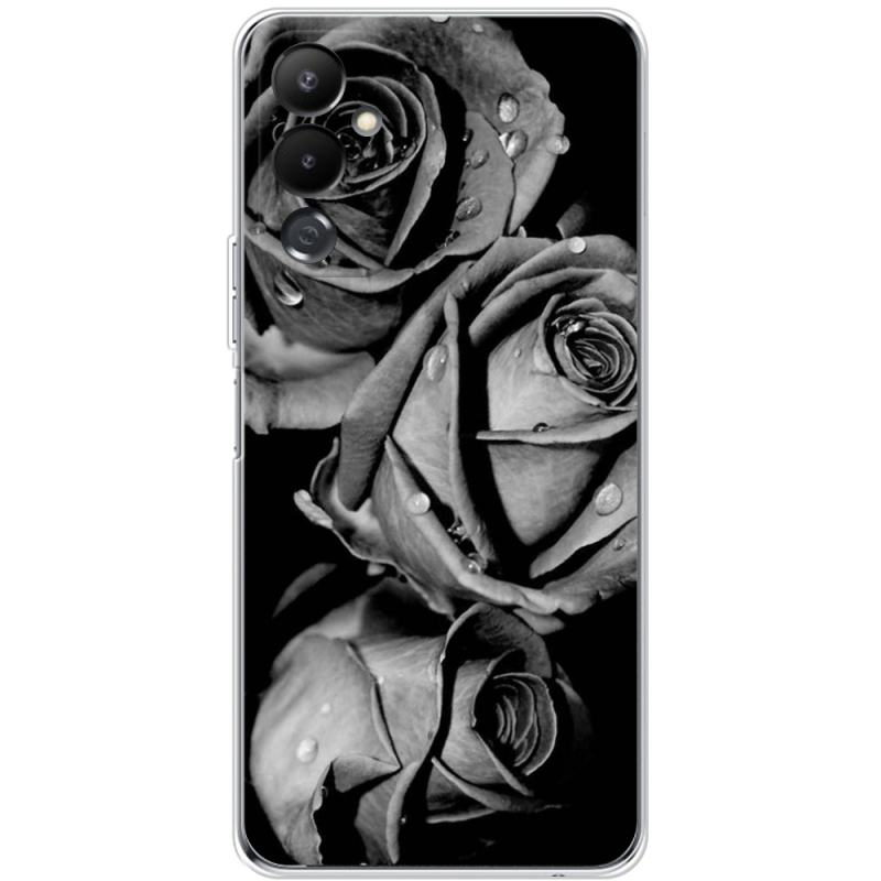Чехол BoxFace Tecno POVA 4 Black and White Roses