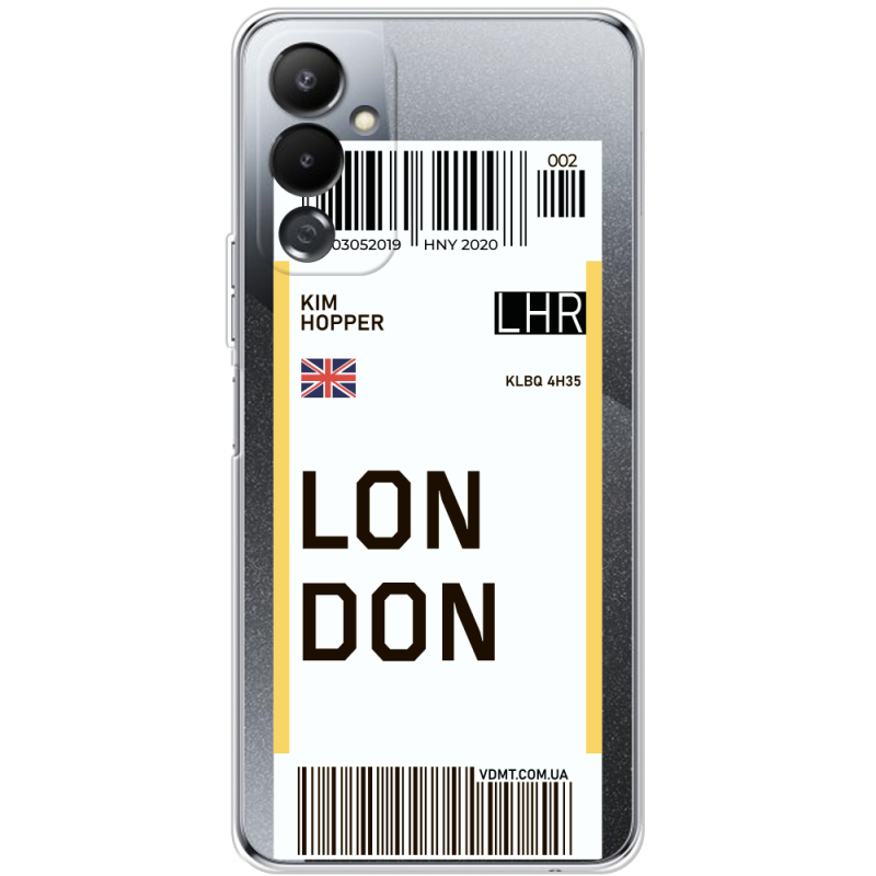 Прозрачный чехол BoxFace Tecno POVA 4 Ticket London