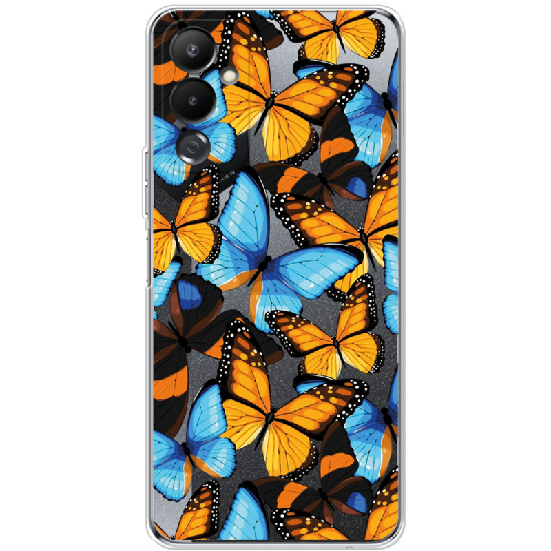 Прозрачный чехол BoxFace Tecno POVA 4 Butterfly Morpho