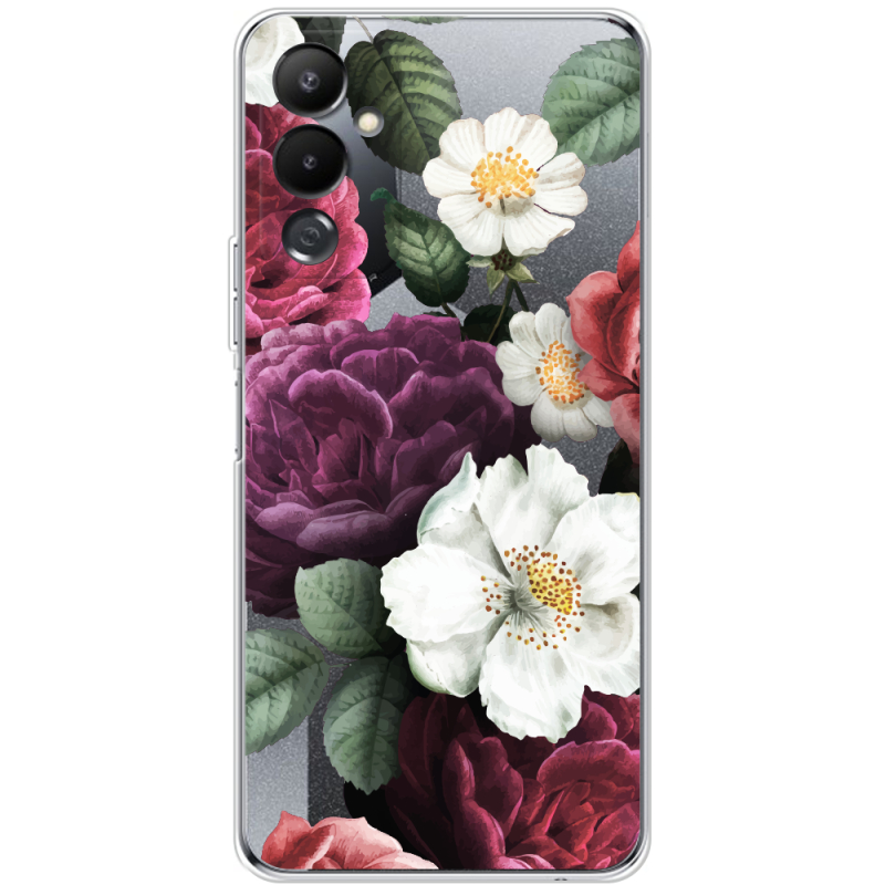 Прозрачный чехол BoxFace Tecno POVA 4 Floral Dark Dreams