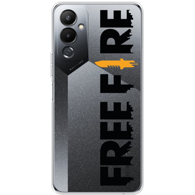 Прозрачный чехол BoxFace Tecno POVA 4 Free Fire Black Logo