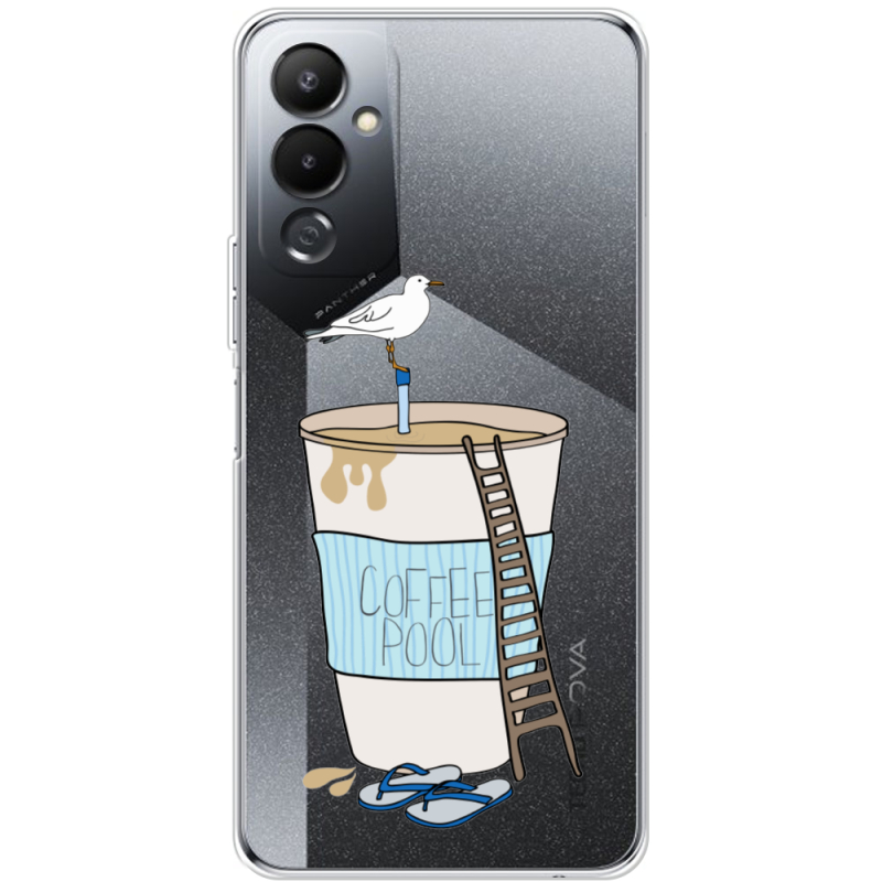 Прозрачный чехол BoxFace Tecno POVA 4 Segull in Cofee Pool