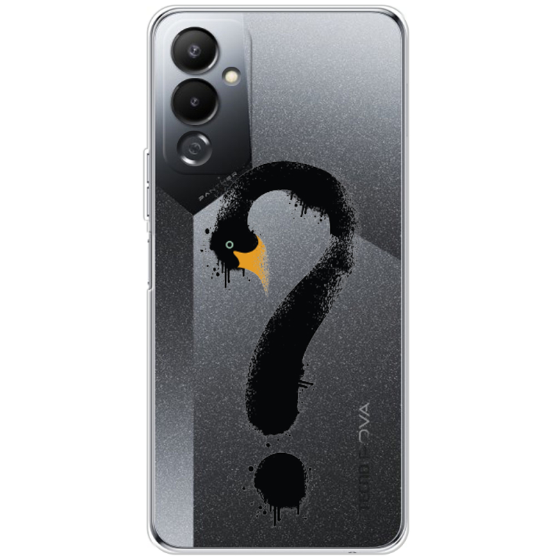 Прозрачный чехол BoxFace Tecno POVA 4 Swan question