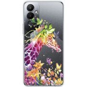 Прозрачный чехол BoxFace Tecno POVA 4 Colorful Giraffe