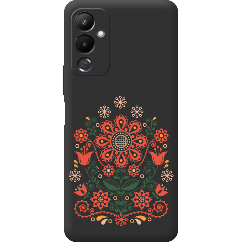 Черный чехол BoxFace Tecno POVA 4 Ukrainian Ornament