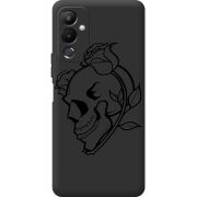 Черный чехол BoxFace Tecno POVA 4 Skull and Roses