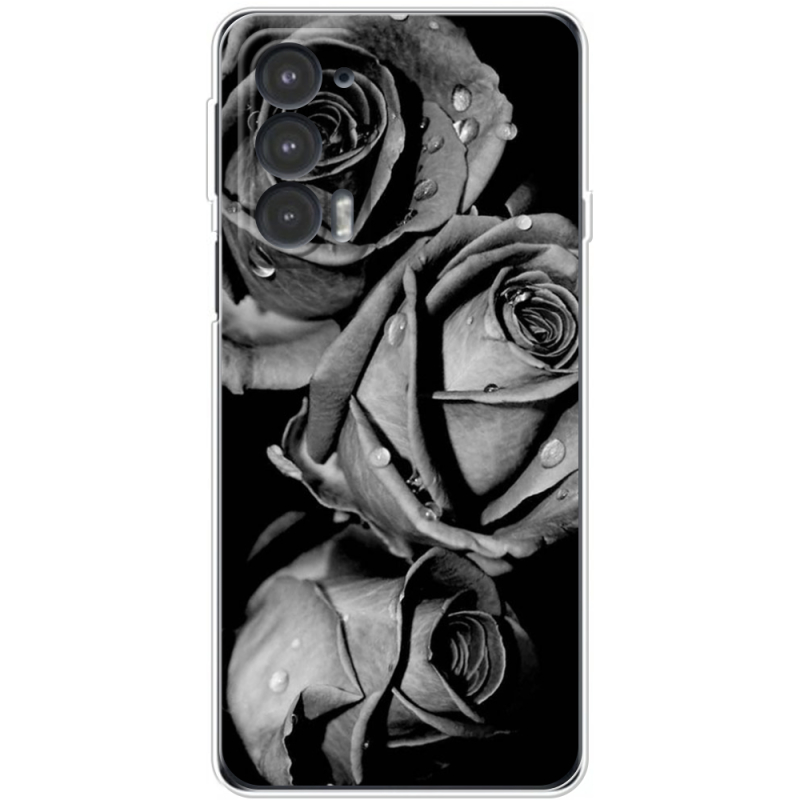 Чехол BoxFace Motorola Edge 20 Black and White Roses