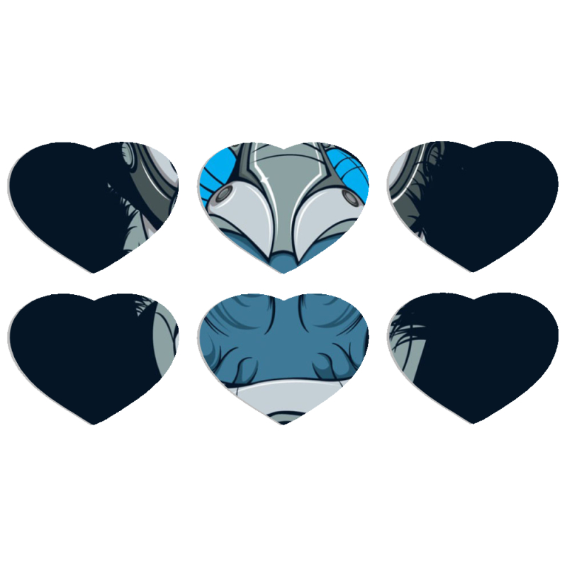 Магнитные фотопазлы Сердце 50 на 50 набор 6 штук 