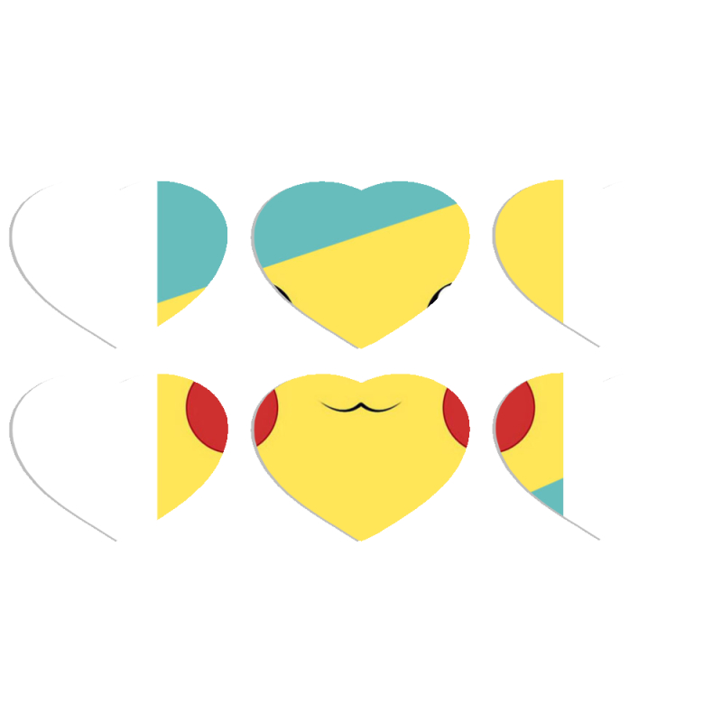 Магнитные фотопазлы Сердце 50 на 50 набор 6 штук 