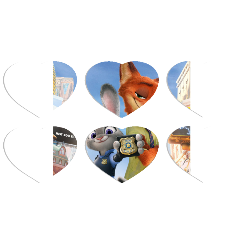 Магнитные фотопазлы Сердце 50 на 50 набор 6 штук 