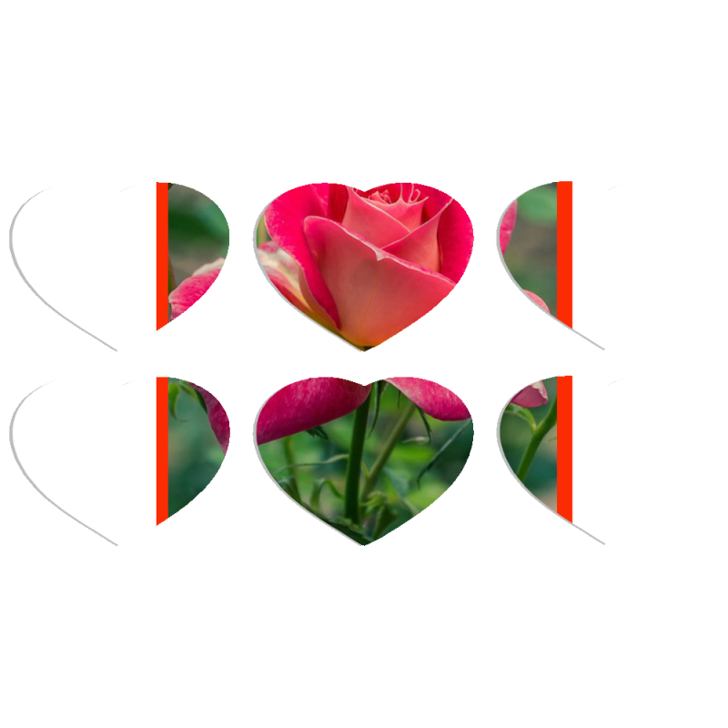 Магнитные фотопазлы Сердце 50 на 50 набор 6 штук 