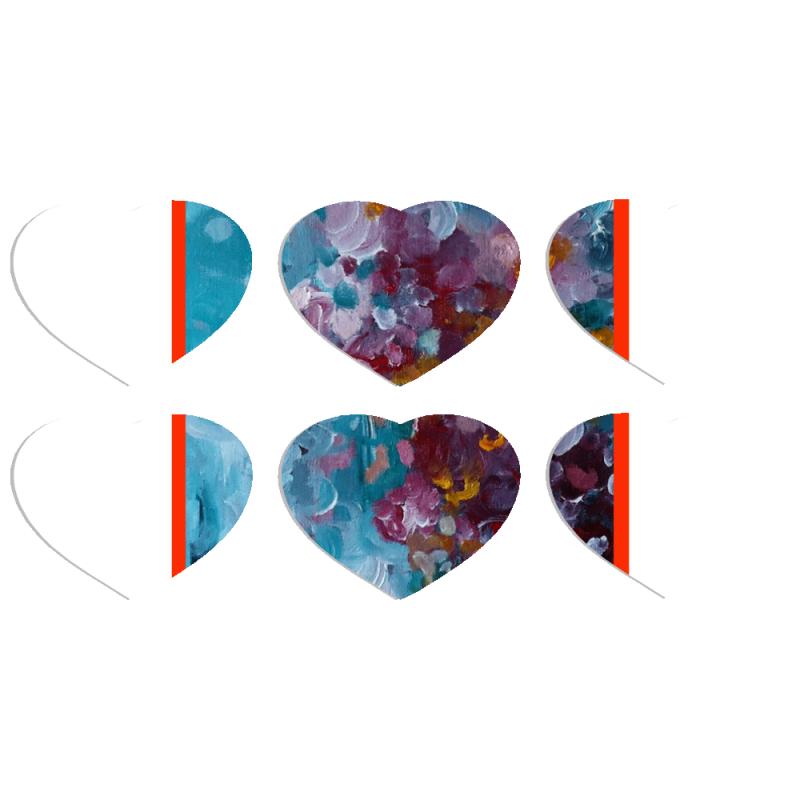 Магнитные фотопазлы Сердце 50 на 50 набор 6 штук 