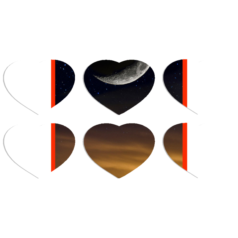 Магнитные фотопазлы Сердце 50 на 50 набор 6 штук 