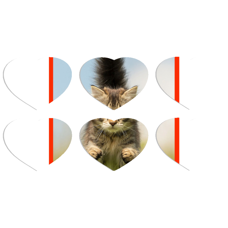 Магнитные фотопазлы Сердце 50 на 50 набор 6 штук 