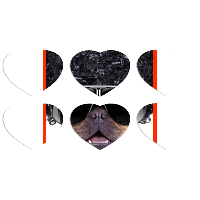 Магнитные фотопазлы Сердце 50 на 50 набор 6 штук 