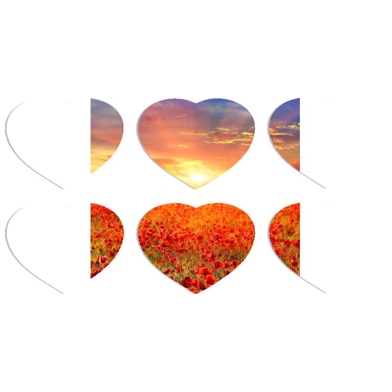 Магнитные фотопазлы Сердце 50 на 50 набор 6 штук 
