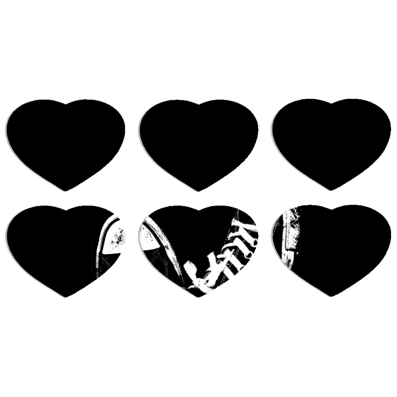Магнитные фотопазлы Сердце 50 на 50 набор 6 штук Black Sneakers