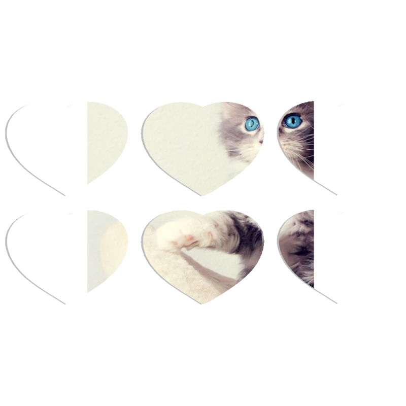 Магнитные фотопазлы Сердце 50 на 50 набор 6 штук 