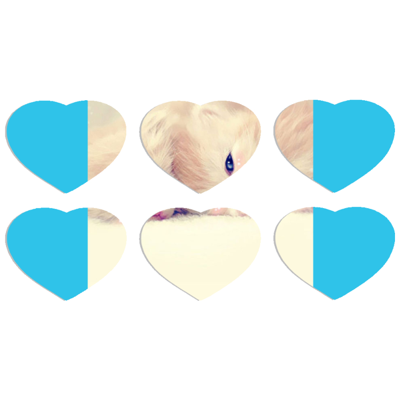 Магнитные фотопазлы Сердце 50 на 50 набор 6 штук 