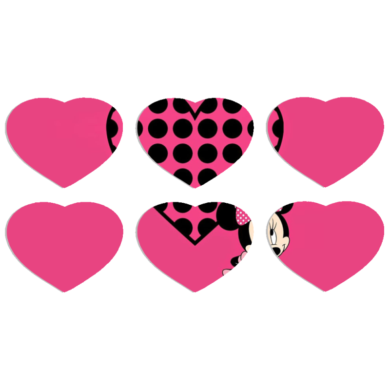 Магнитные фотопазлы Сердце 50 на 50 набор 6 штук 
