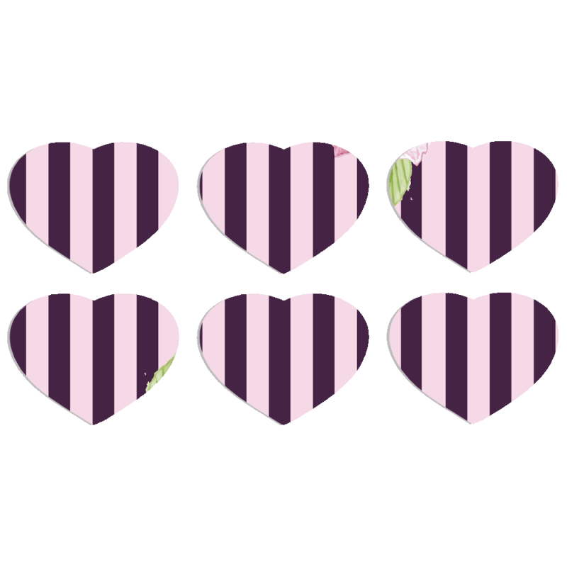 Магнитные фотопазлы Сердце 50 на 50 набор 6 штук Purple Fantasy