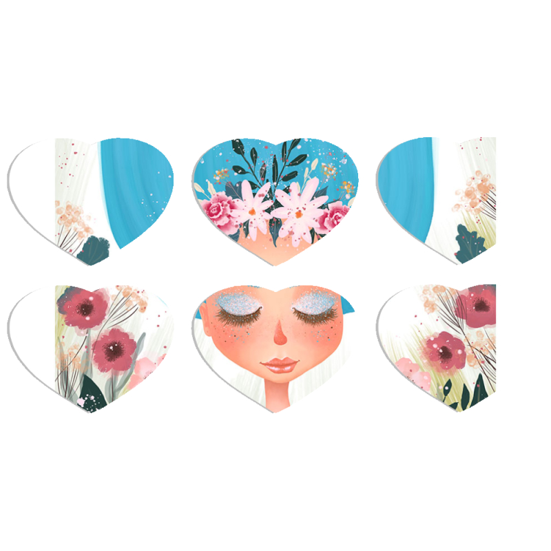 Магнитные фотопазлы Сердце 50 на 50 набор 6 штук 